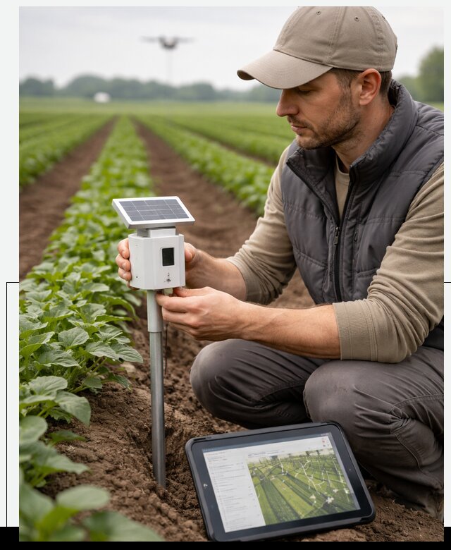 IoT мониторинг сельскохозяйственных полей и контроля в Нурлате